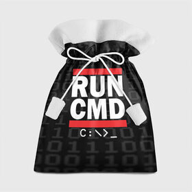 Подарочный 3D мешок с принтом RUN CMD в Екатеринбурге, 100% полиэстер | Размер: 29*39 см | admin | administrator | calm | cmd | code | coder | coding | dmc | engineer | job | keep | programmer | run | администратор | айти | инженер | код | кодинг | программа | программист | профессия | сисадмин