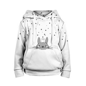 Детская толстовка 3D с принтом Totoro The Rain в Екатеринбурге, 100% полиэстер | двухслойный капюшон со шнурком для регулировки, мягкие манжеты на рукавах и по низу толстовки, спереди карман-кенгуру с мягким внутренним слоем | аниме | дождь | тоторо