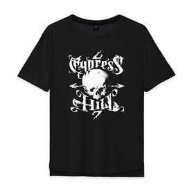 Мужская футболка хлопок Oversize с принтом Cypress Hill в Екатеринбурге, 100% хлопок | свободный крой, круглый ворот, “спинка” длиннее передней части | cypress hill | hip hop | music | rap | музыка | рэп | хип хоп | череп