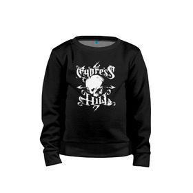 Детский свитшот хлопок с принтом Cypress Hill в Екатеринбурге, 100% хлопок | круглый вырез горловины, эластичные манжеты, пояс и воротник | cypress hill | hip hop | music | rap | музыка | рэп | хип хоп | череп