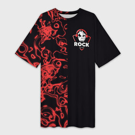 Платье-футболка 3D с принтом I Love Rock в Екатеринбурге,  |  | гранж | музыка | нео | пост | постпанк | ривайвл | рок | хард | я люблю