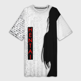 Платье-футболка 3D с принтом HENTAI   женский силуэт в Екатеринбурге,  |  | ahegao | kawai | kowai | oppai | otaku | senpai | sugoi | waifu | yandere | ахегао | ковай | отаку | сенпай | яндере