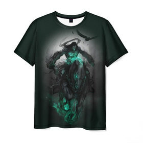 Мужская футболка 3D с принтом Darksiders III в Екатеринбурге, 100% полиэфир | прямой крой, круглый вырез горловины, длина до линии бедер | playstation | ворон | всадник | конь | яд | ярость