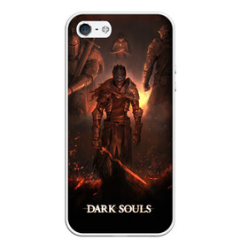 Чехол для iPhone 5/5S матовый с принтом Dark Souls в Екатеринбурге, Силикон | Область печати: задняя сторона чехла, без боковых панелей | 3 | dark | darksouls | praise | soul | souls | the sun | дарк | души | мертвец | рыцарь | соул | соулс | тёмные