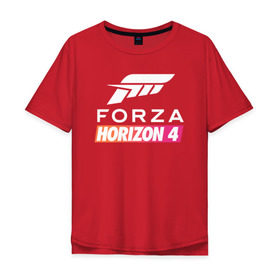Мужская футболка хлопок Oversize с принтом Forza Horizon 4 в Екатеринбурге, 100% хлопок | свободный крой, круглый ворот, “спинка” длиннее передней части | auto | car | forza | game | horizon | mclaren | motorsport | race | авто | гонки | игра | машина