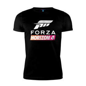 Мужская футболка премиум с принтом Forza Horizon 4 в Екатеринбурге, 92% хлопок, 8% лайкра | приталенный силуэт, круглый вырез ворота, длина до линии бедра, короткий рукав | auto | car | forza | game | horizon | mclaren | motorsport | race | авто | гонки | игра | машина