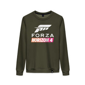 Женский свитшот хлопок с принтом Forza Horizon 4 в Екатеринбурге, 100% хлопок | прямой крой, круглый вырез, на манжетах и по низу широкая трикотажная резинка  | auto | car | forza | game | horizon | mclaren | motorsport | race | авто | гонки | игра | машина