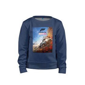 Детский свитшот хлопок с принтом Forza Horizon 4 в Екатеринбурге, 100% хлопок | круглый вырез горловины, эластичные манжеты, пояс и воротник | auto | car | forza | game | horizon | mclaren | motorsport | race | авто | гонки | игра | машина