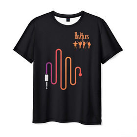Мужская футболка 3D с принтом The Beatles в Екатеринбурге, 100% полиэфир | прямой крой, круглый вырез горловины, длина до линии бедер | битлз | британская | группа | джон леннон | джордж харрисон | ливерпуль | пол маккартни | ринго старр | рок