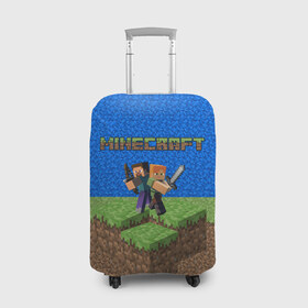 Чехол для чемодана 3D с принтом MINECRAFT в Екатеринбурге, 86% полиэфир, 14% спандекс | двустороннее нанесение принта, прорези для ручек и колес | game | logo | minecraft | pattern | арт | игры | логотип | пиксели