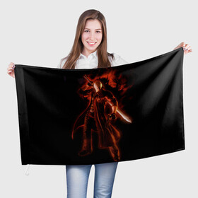 Флаг 3D с принтом Devil May Cry (Dante) в Екатеринбурге, 100% полиэстер | плотность ткани — 95 г/м2, размер — 67 х 109 см. Принт наносится с одной стороны | Тематика изображения на принте: dante | devil may cry | dmc | игры
