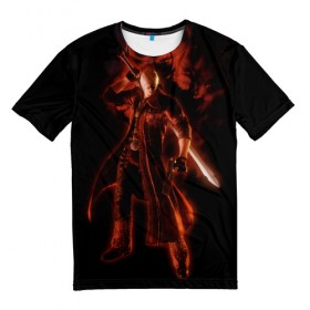 Мужская футболка 3D с принтом Devil May Cry (Dante) в Екатеринбурге, 100% полиэфир | прямой крой, круглый вырез горловины, длина до линии бедер | dante | devil may cry | dmc | игры