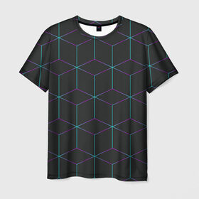 Мужская футболка 3D с принтом 3D ромб в Екатеринбурге, 100% полиэфир | прямой крой, круглый вырез горловины, длина до линии бедер | геометрия | голограмма | квадрат | ромб