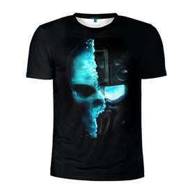 Мужская футболка 3D спортивная с принтом Tom Clancy’s Ghost Recon в Екатеринбурге, 100% полиэстер с улучшенными характеристиками | приталенный силуэт, круглая горловина, широкие плечи, сужается к линии бедра | wildlands | маска | призраки | череп | шлем | шутер