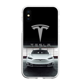 Чехол для iPhone XS Max матовый с принтом TESLA в Екатеринбурге, Силикон | Область печати: задняя сторона чехла, без боковых панелей | car | elon | motors | musk | tesla | авто | автомобиль | илон | кар | лого | маск | моторс | тесла | тэсла