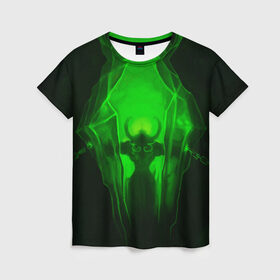 Женская футболка 3D с принтом Демон легиона в Екатеринбурге, 100% полиэфир ( синтетическое хлопкоподобное полотно) | прямой крой, круглый вырез горловины, длина до линии бедер | dota | warcraft | варкрафт | демон | дота | иллидан | легион