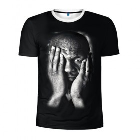Мужская футболка 3D спортивная с принтом Майк Тайсон в Екатеринбурге, 100% полиэстер с улучшенными характеристиками | приталенный силуэт, круглая горловина, широкие плечи, сужается к линии бедра | бокс | боксер | знаменитости | спорт | стиль | тайсон | тренд