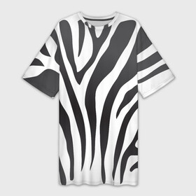 Платье-футболка 3D с принтом Зебра принт в Екатеринбурге,  |  | абстракция | африка | белый | зебра | парнокопытное | принт | сафари | чб | черный