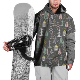 Накидка на куртку 3D с принтом Ёлочки pattern в Екатеринбурге, 100% полиэстер |  | new year | snow | ёлка | зима | каникулы | новогодний паттерн | новый год | праздник | рождество | снег | снежинки