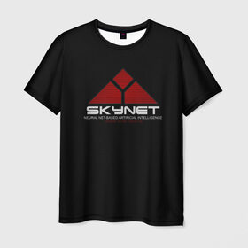 Мужская футболка 3D с принтом SKYNET в Екатеринбурге, 100% полиэфир | прямой крой, круглый вырез горловины, длина до линии бедер | ai | terminator | арни | арнольд шварценеггер | ии | искусственный интеллект | киборг | культовое кино | скайнет | терминатор | шварц