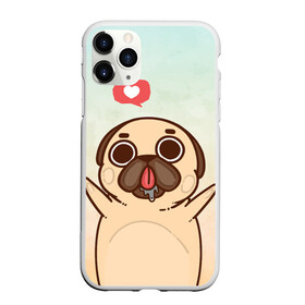 Чехол для iPhone 11 Pro матовый с принтом Puglie Pug Like в Екатеринбурге, Силикон |  | Тематика изображения на принте: anime | dog | аниме | лайк | мопс | мопсик