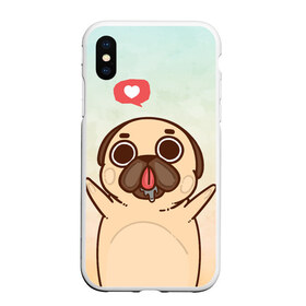 Чехол для iPhone XS Max матовый с принтом Puglie Pug Like в Екатеринбурге, Силикон | Область печати: задняя сторона чехла, без боковых панелей | Тематика изображения на принте: anime | dog | аниме | лайк | мопс | мопсик