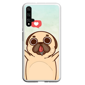 Чехол для Honor 20 с принтом Puglie Pug Like в Екатеринбурге, Силикон | Область печати: задняя сторона чехла, без боковых панелей | anime | dog | аниме | лайк | мопс | мопсик