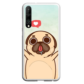 Чехол для Honor P30 с принтом Puglie Pug Like в Екатеринбурге, Силикон | Область печати: задняя сторона чехла, без боковых панелей | anime | dog | аниме | лайк | мопс | мопсик