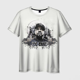 Мужская футболка 3D с принтом ICE CUBE в Екатеринбурге, 100% полиэфир | прямой крой, круглый вырез горловины, длина до линии бедер | rap | айс | гангста рэп | джексон | джи фанк | куб | кьюб | лёд | о’ши | реп | хип хоп