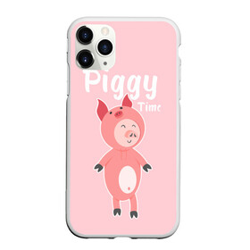 Чехол для iPhone 11 Pro матовый с принтом Piggy Time в Екатеринбурге, Силикон |  | 2019 | merry christmas | new year | год свиньи | зима | новый год | поросенок | праздник | рождество | свинка | свинья