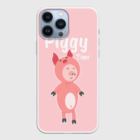 Чехол для iPhone 13 Pro Max с принтом Piggy Time в Екатеринбурге,  |  | 2019 | merry christmas | new year | год свиньи | зима | новый год | поросенок | праздник | рождество | свинка | свинья