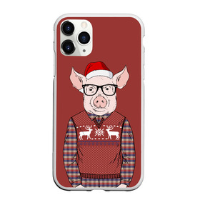 Чехол для iPhone 11 Pro матовый с принтом New Year Pig в Екатеринбурге, Силикон |  | 2019 | merry christmas | new year | год свиньи | зима | новый год | поросенок | праздник | рождество | свинка | свинья