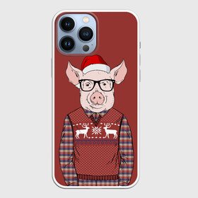 Чехол для iPhone 13 Pro Max с принтом New Year Pig в Екатеринбурге,  |  | 2019 | merry christmas | new year | год свиньи | зима | новый год | поросенок | праздник | рождество | свинка | свинья