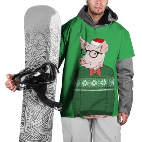 Накидка на куртку 3D с принтом New Year Hipster Pig в Екатеринбурге, 100% полиэстер |  | Тематика изображения на принте: 2019 | merry christmas | new year | год свиньи | зима | новый год | поросенок | праздник | рождество | свинка | свинья