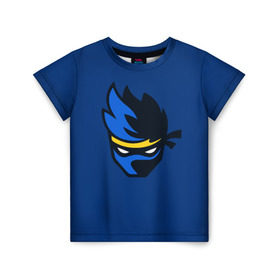 Детская футболка 3D с принтом Ninja streamer в Екатеринбурге, 100% гипоаллергенный полиэфир | прямой крой, круглый вырез горловины, длина до линии бедер, чуть спущенное плечо, ткань немного тянется | fortnite | ninja | streamer | twitch | tyler blevins