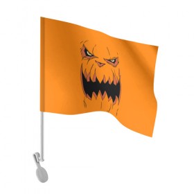 Флаг для автомобиля с принтом Halloween в Екатеринбурге, 100% полиэстер | Размер: 30*21 см | halloween | orange | pumpkin | scary | оранжевая | страшная | тыква | ужас | хэллоуин