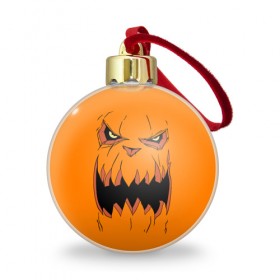 Ёлочный шар с принтом Halloween в Екатеринбурге, Пластик | Диаметр: 77 мм | halloween | orange | pumpkin | scary | оранжевая | страшная | тыква | ужас | хэллоуин