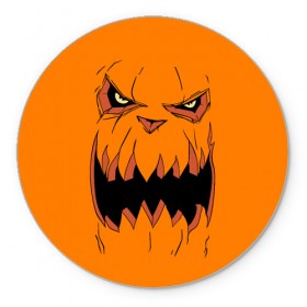 Коврик круглый с принтом Halloween в Екатеринбурге, резина и полиэстер | круглая форма, изображение наносится на всю лицевую часть | halloween | orange | pumpkin | scary | оранжевая | страшная | тыква | ужас | хэллоуин