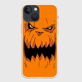 Чехол для iPhone 13 mini с принтом Halloween в Екатеринбурге,  |  | halloween | orange | pumpkin | scary | оранжевая | страшная | тыква | ужас | хэллоуин