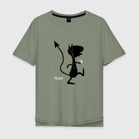 Мужская футболка хлопок Oversize с принтом Disenchantment. iLuci в Екатеринбурге, 100% хлопок | свободный крой, круглый ворот, “спинка” длиннее передней части | luci | simpsons | демон | люси | люци | люций | разочарование | симпсоны