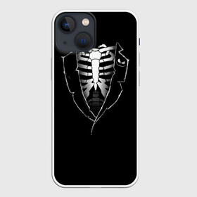 Чехол для iPhone 13 mini с принтом Скелет в Екатеринбурге,  |  | deadman | death | halloween | ribs | skeleton | мертвец | ребра | скелет | хеллоуин | хэллоуин