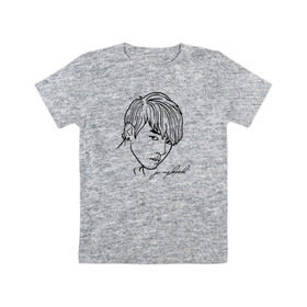 Детская футболка хлопок с принтом BTS - Jungkook в Екатеринбурге, 100% хлопок | круглый вырез горловины, полуприлегающий силуэт, длина до линии бедер | Тематика изображения на принте: 