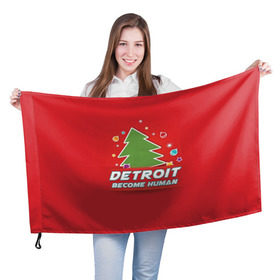 Флаг 3D с принтом Detroit become human в Екатеринбурге, 100% полиэстер | плотность ткани — 95 г/м2, размер — 67 х 109 см. Принт наносится с одной стороны | 