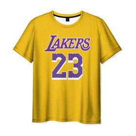 Мужская футболка 3D с принтом James 18-19 LA Lakers home в Екатеринбурге, 100% полиэфир | прямой крой, круглый вырез горловины, длина до линии бедер | angeles | james | lakers | lebron | los | nba | usa | анджелес | джеймс | леброн | лейкерс | лос | нба | сша