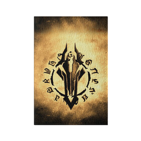 Обложка для паспорта матовая кожа с принтом Darksiders LOGO в Екатеринбурге, натуральная матовая кожа | размер 19,3 х 13,7 см; прозрачные пластиковые крепления | playstation | иероглифы | логотип | эмблема. знак | ярость