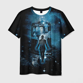 Мужская футболка 3D с принтом Doctor Who в Екатеринбурге, 100% полиэфир | прямой крой, круглый вырез горловины, длина до линии бедер | doctor | series | space | tardis | time | travel | who | времени | время | доктор | космос | кто | пространство | путешествия | сериал | сериалы | тардис