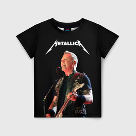 Детская футболка 3D с принтом Metallica в Екатеринбурге, 100% гипоаллергенный полиэфир | прямой крой, круглый вырез горловины, длина до линии бедер, чуть спущенное плечо, ткань немного тянется | Тематика изображения на принте: hard | heavy | hetfield | metal | metallica | music | rock | метал | металл | металлика | метла | музыка | рок | хард | хэви | хэтфилд