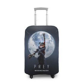 Чехол для чемодана 3D с принтом PREY: Mooncrash в Екатеринбурге, 86% полиэфир, 14% спандекс | двустороннее нанесение принта, прорези для ручек и колес | prey | жертва | звезды | земля | игра | космос | луна | фантастика | шутер