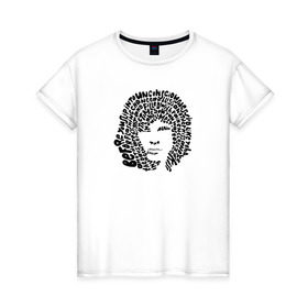 Женская футболка хлопок с принтом Jim Morrison в Екатеринбурге, 100% хлопок | прямой крой, круглый вырез горловины, длина до линии бедер, слегка спущенное плечо | Тематика изображения на принте: jim morrison | the cristal ship | the doors | джим моррисон | доорз