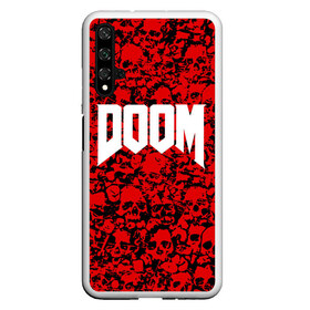 Чехол для Honor 20 с принтом DOOM в Екатеринбурге, Силикон | Область печати: задняя сторона чехла, без боковых панелей | Тематика изображения на принте: devil | doom | hell | mark of the doom slayer | slayer | ад | гарнил | дум | знаки | иероглифы | компьютерные игры 2019 | преисподняя | символ | солдат